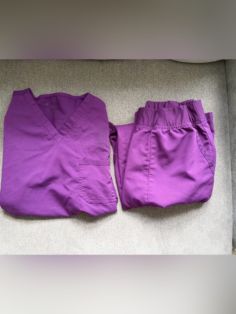 Scrubology- Eggplant Scrub Set- Size Large